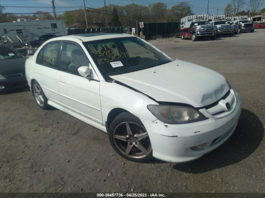 2005 Honda Civic Ex White vin: 2HGES26715H502522