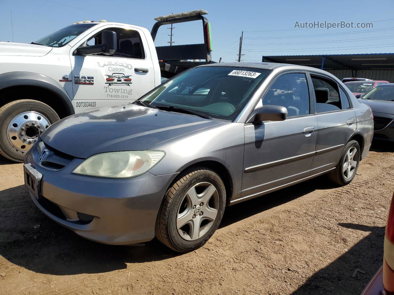 2004 Honda Civic Ex Серый vin: 2HGES26724H528321