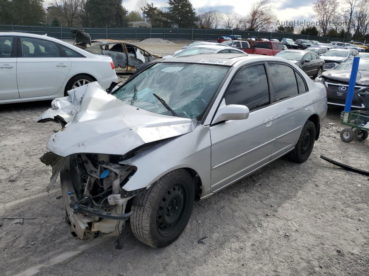 2004 Honda Civic Ex Silver vin: 2HGES26734H592173