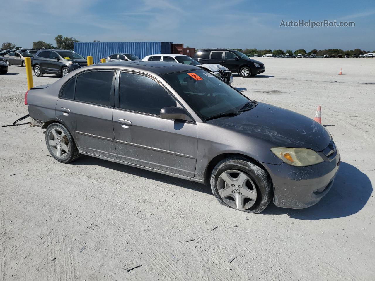 2004 Honda Civic Ex Gray vin: 2HGES26744H574104