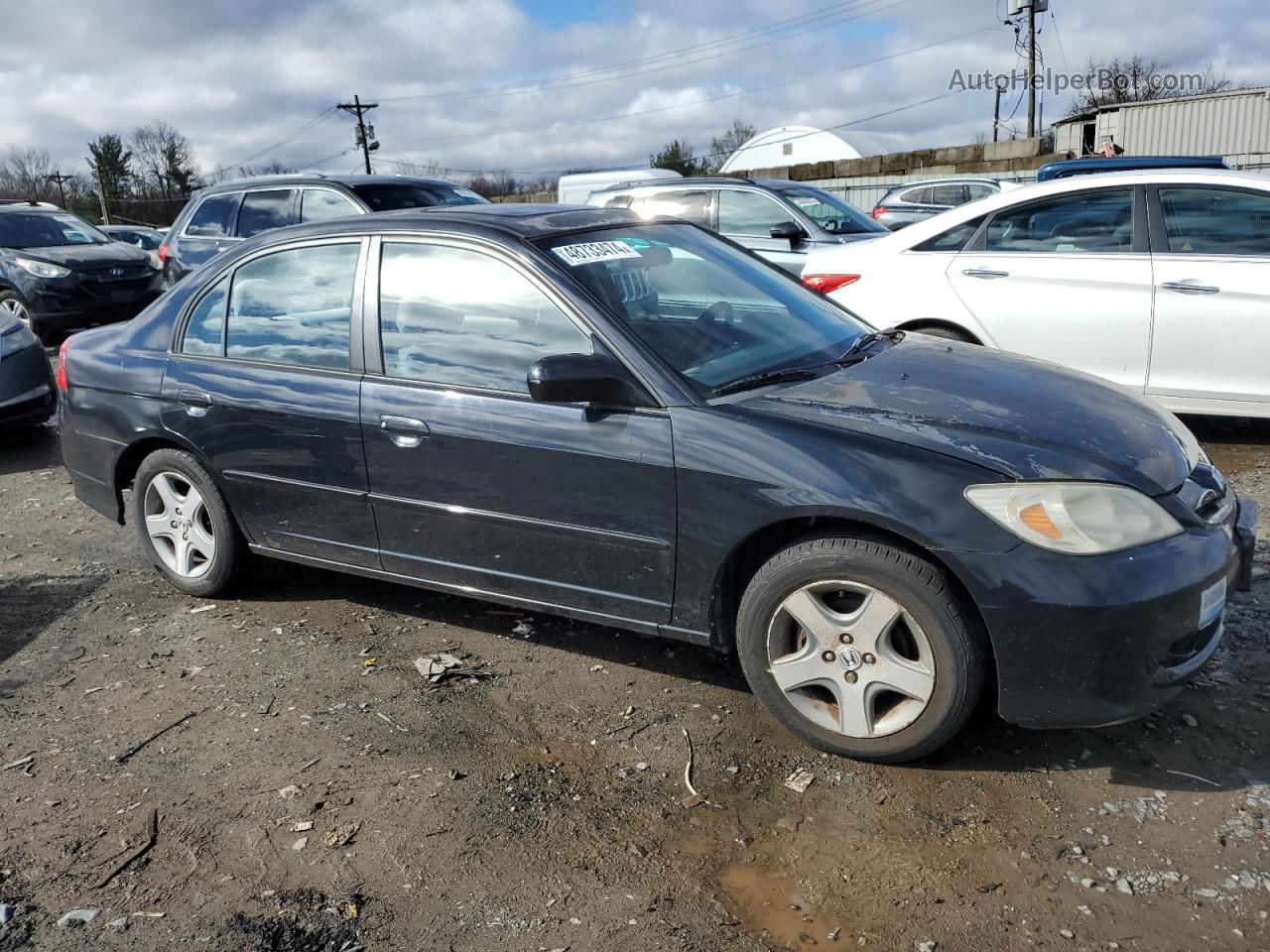 2004 Honda Civic Ex Black vin: 2HGES26744H632647