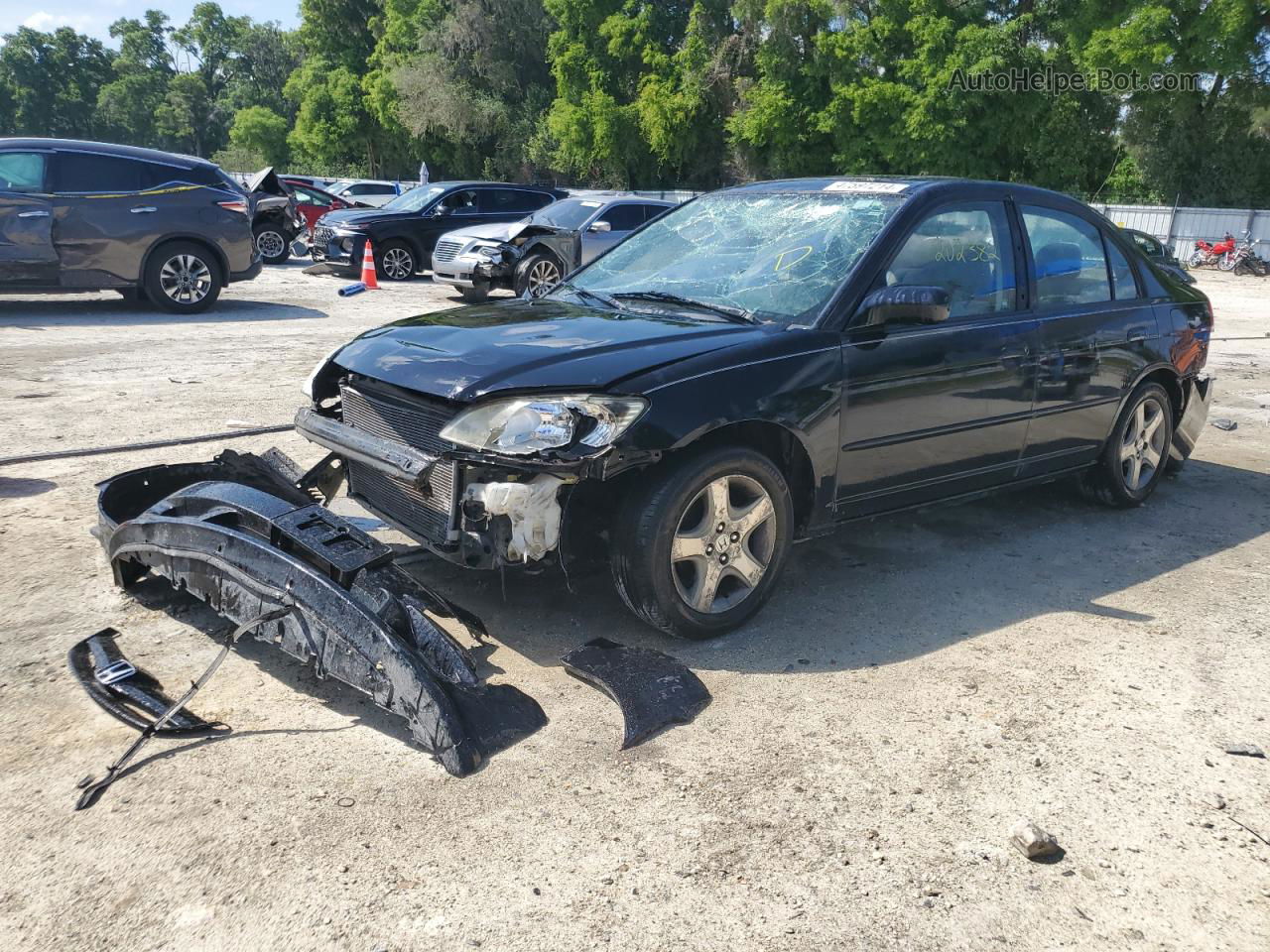 2005 Honda Civic Ex Black vin: 2HGES26745H553660