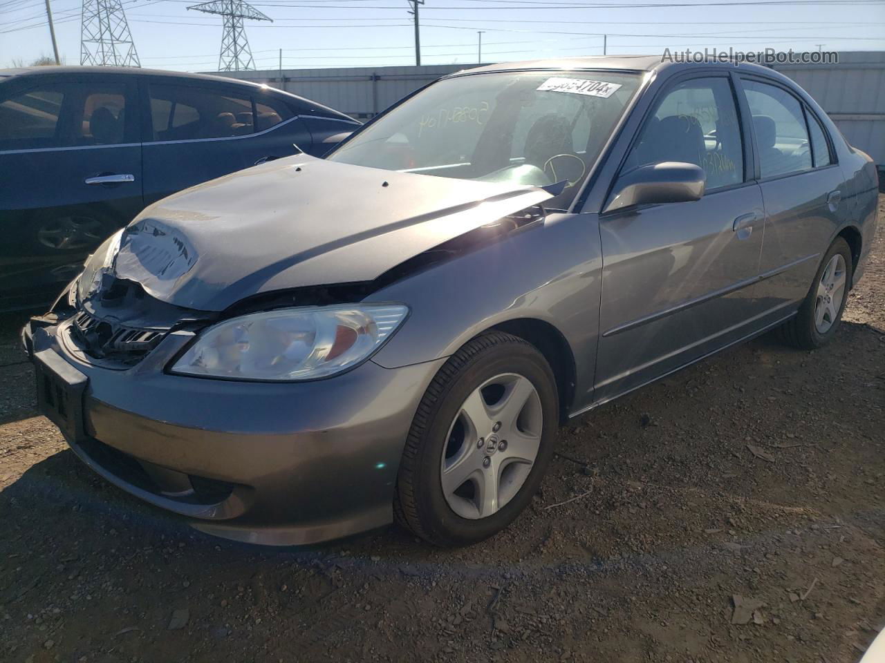 2004 Honda Civic Ex Gray vin: 2HGES26754H615646