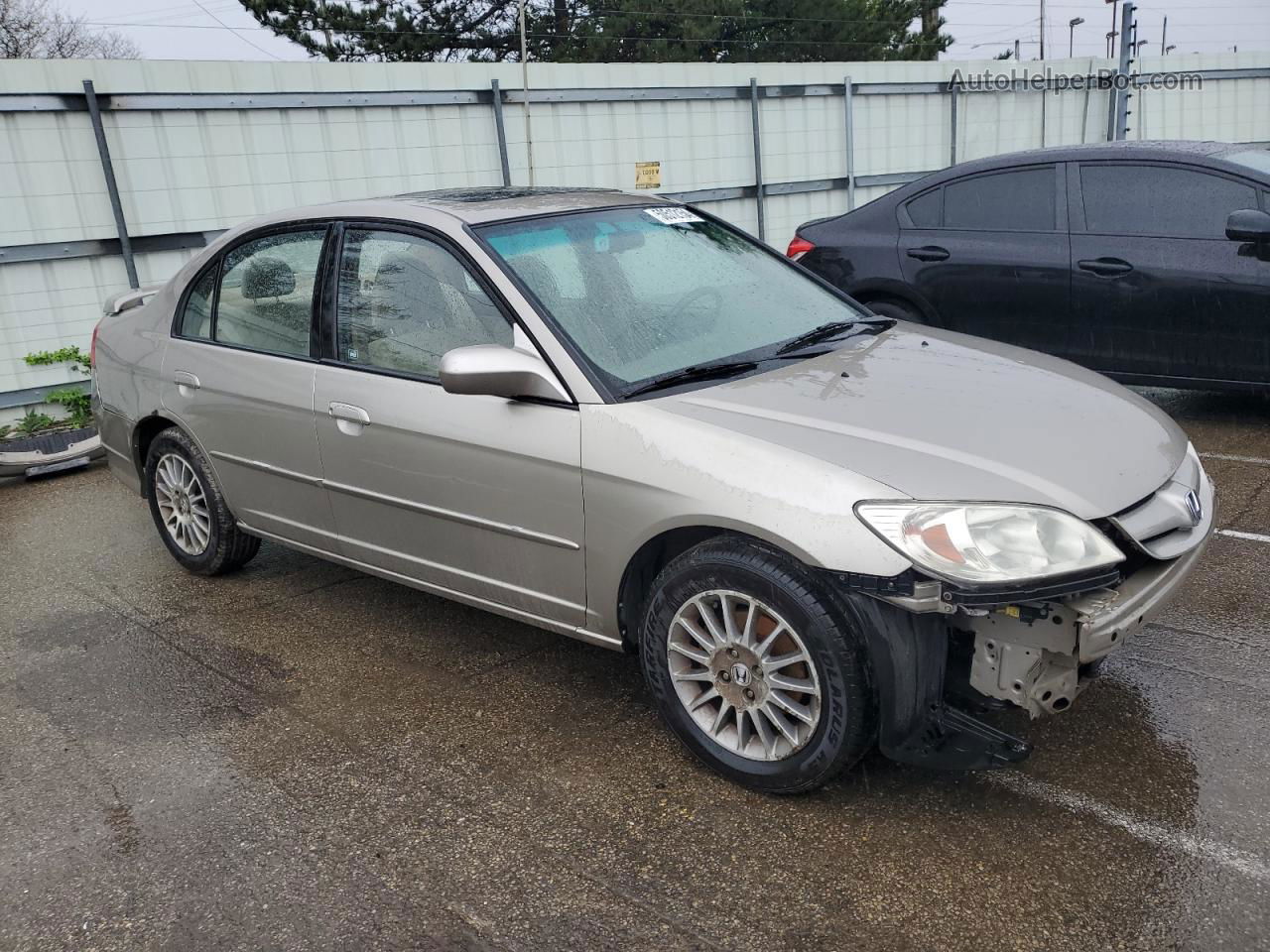 2005 Honda Civic Ex Желто-коричневый vin: 2HGES26765H567897