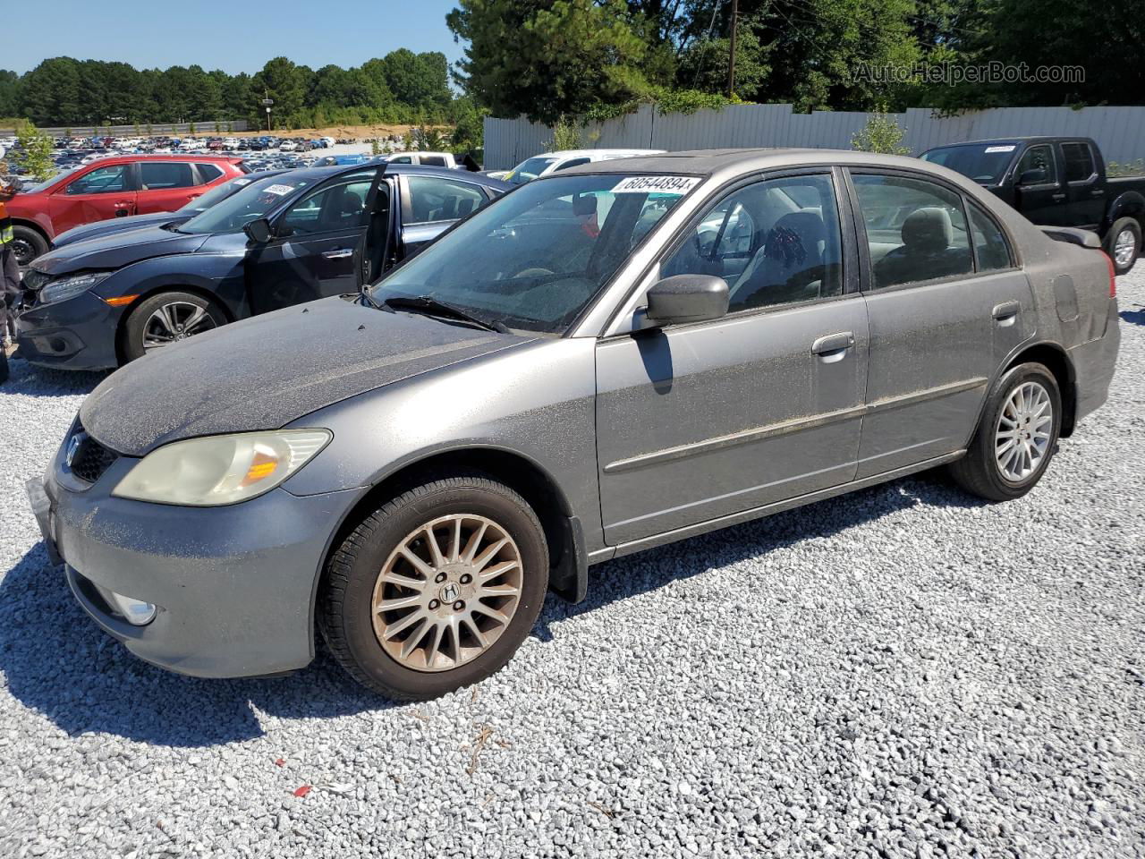 2005 Honda Civic Ex Gray vin: 2HGES26775H597443