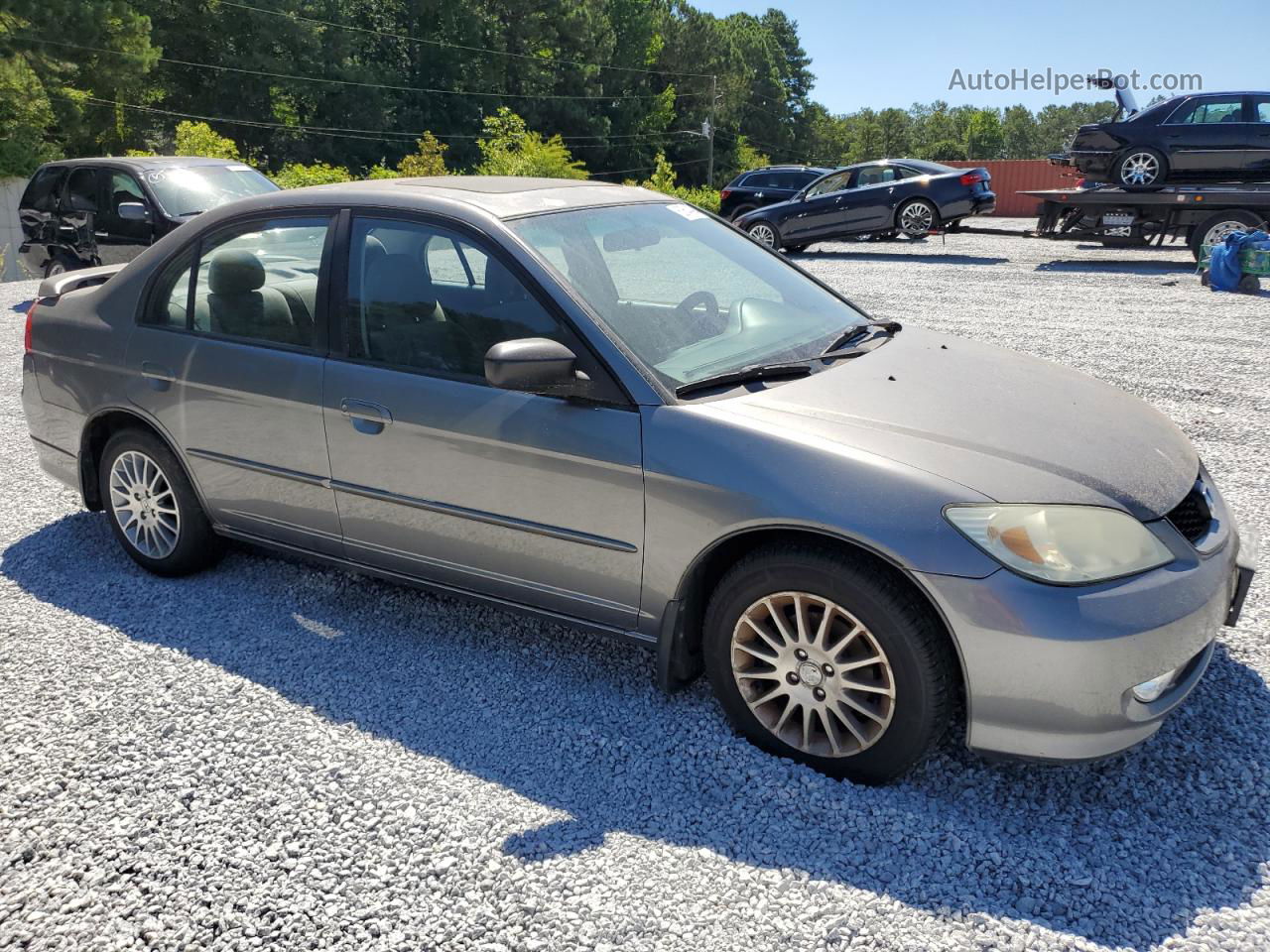 2005 Honda Civic Ex Gray vin: 2HGES26775H597443