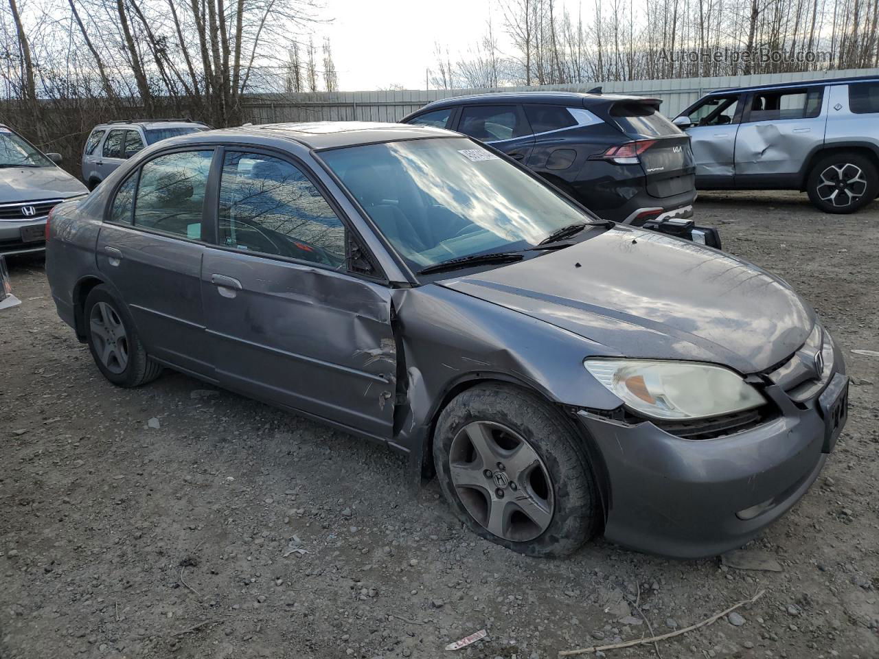 2004 Honda Civic Ex Gray vin: 2HGES26794H581193