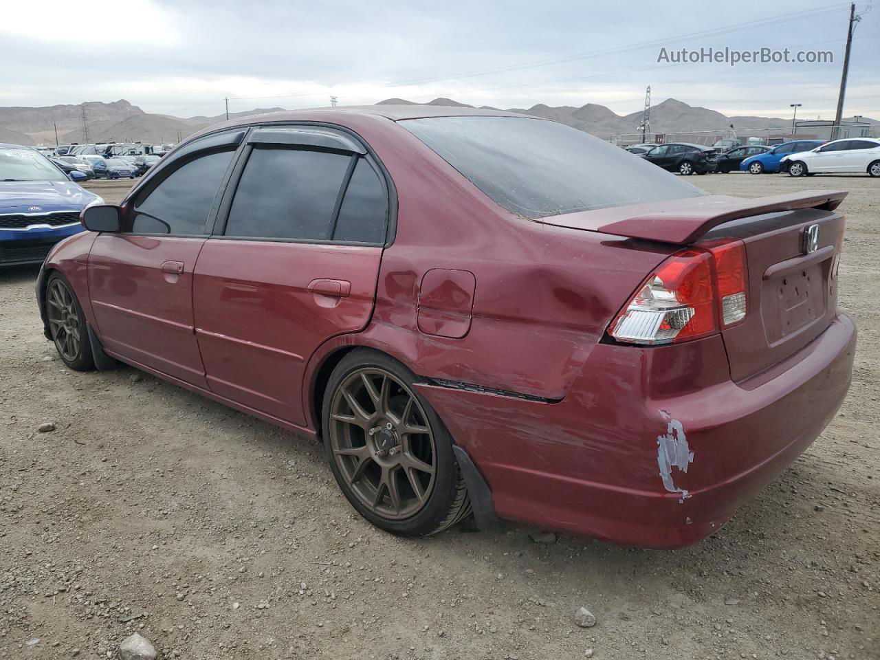 2005 Honda Civic Ex Maroon vin: 2HGES26795H595290