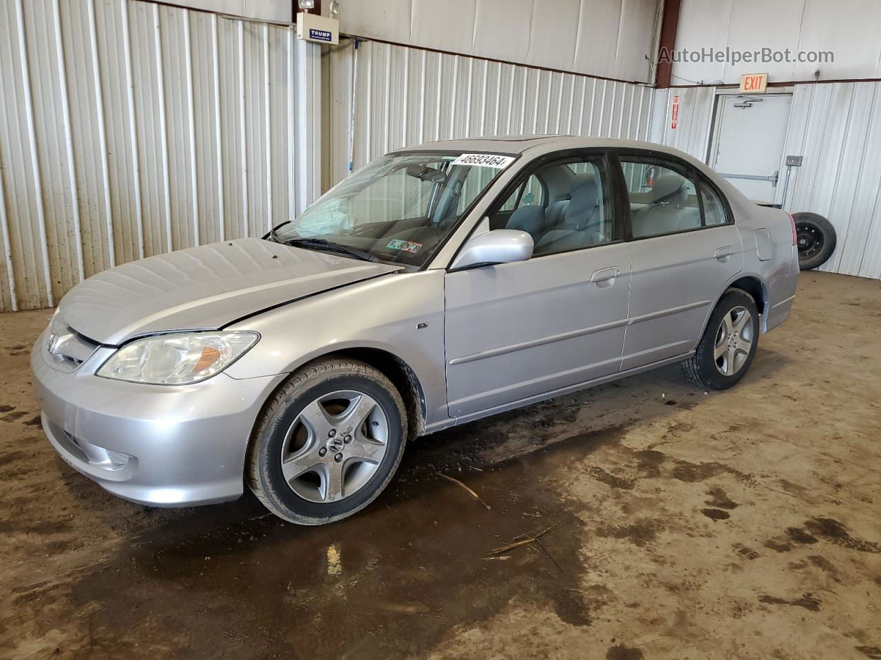 2005 Honda Civic Ex Silver vin: 2HGES26855H534088