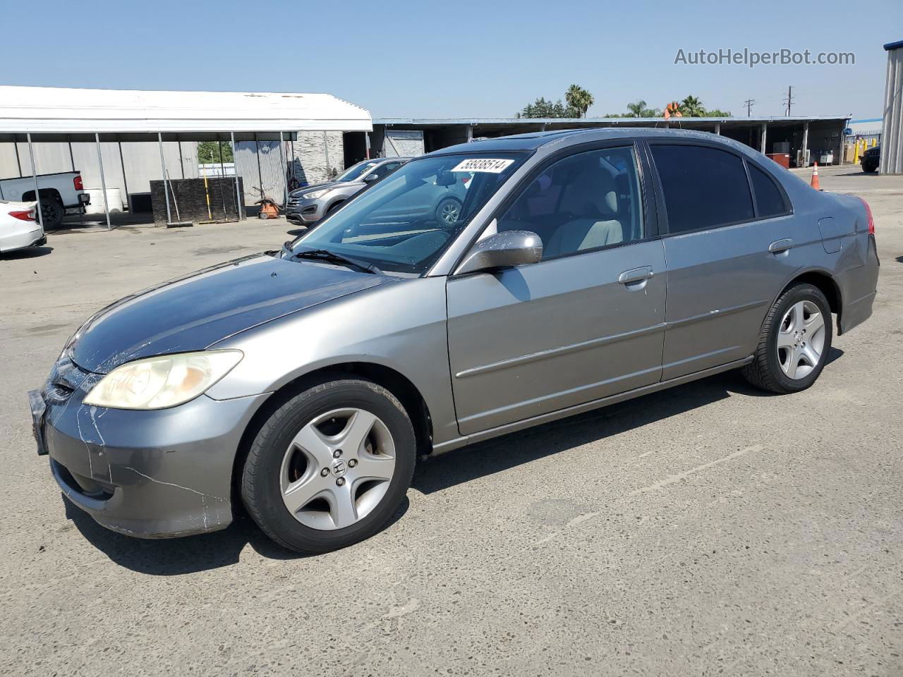 2005 Honda Civic Ex Gray vin: 2HGES26875H553855