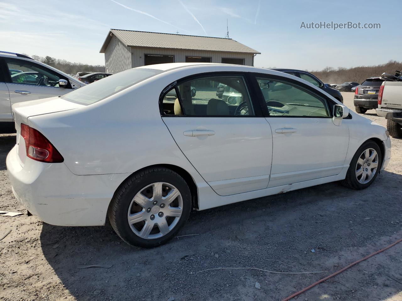 2008 Honda Civic Lx White vin: 2HGFA15578H529570