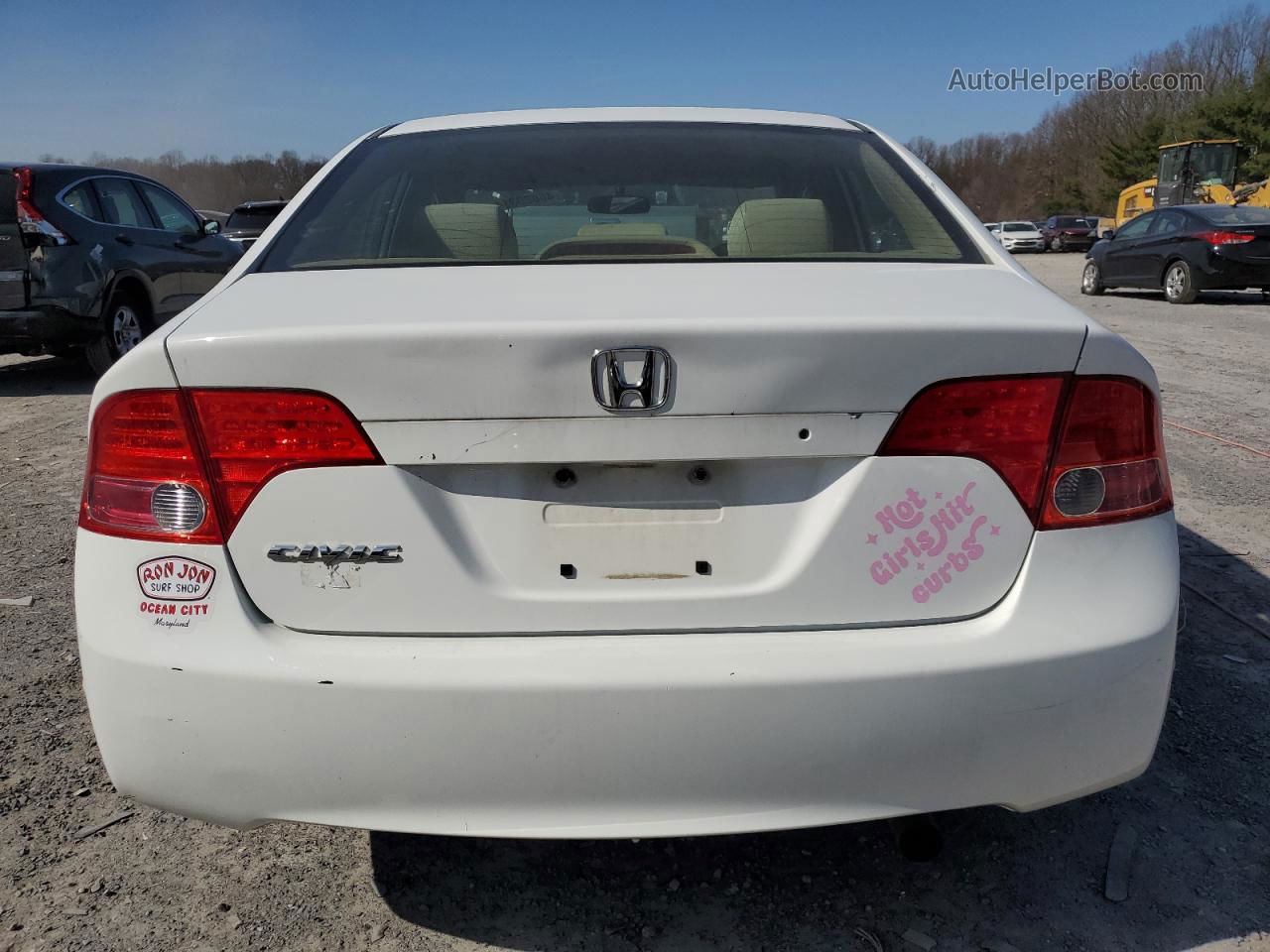 2008 Honda Civic Lx White vin: 2HGFA15578H529570