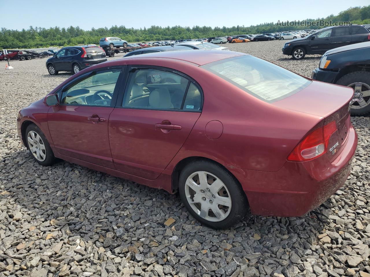 2008 Honda Civic Lx Burgundy vin: 2HGFA15598H531739