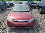 2008 Honda Civic Lx Burgundy vin: 2HGFA15598H531739