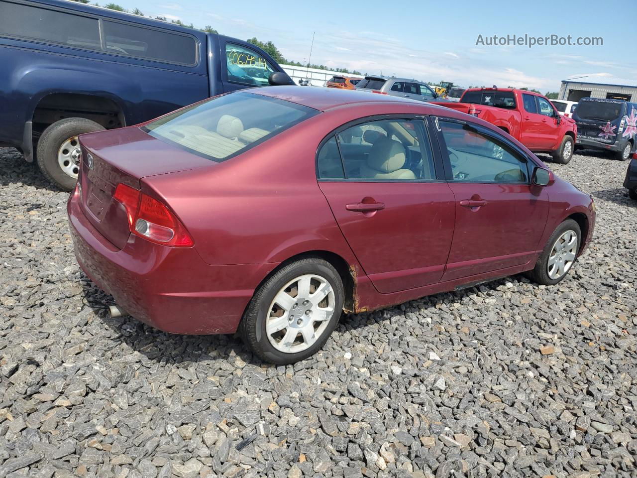 2008 Honda Civic Lx Burgundy vin: 2HGFA15598H531739