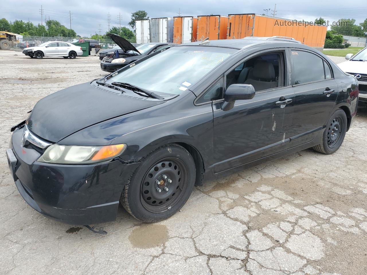 2008 Honda Civic Lx Black vin: 2HGFA16508H326695