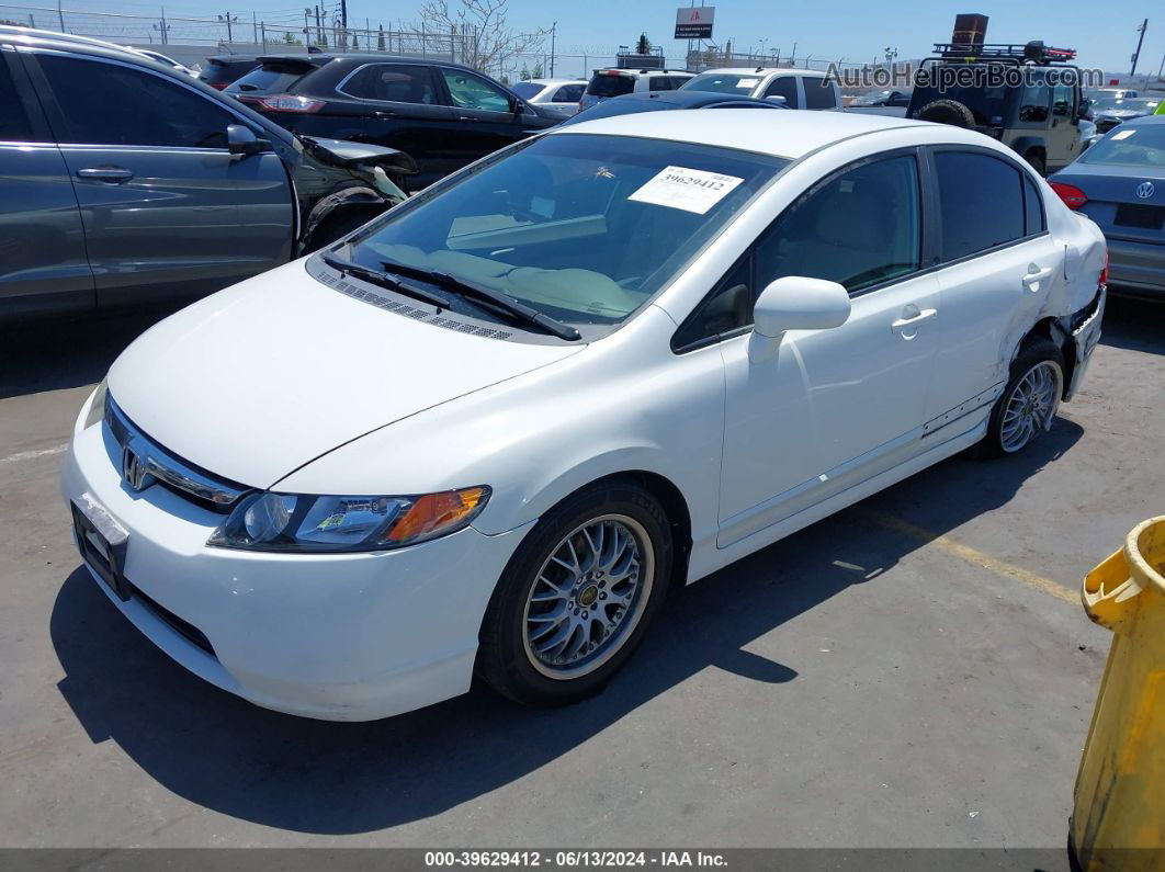 2008 Honda Civic Lx White vin: 2HGFA16528H342400