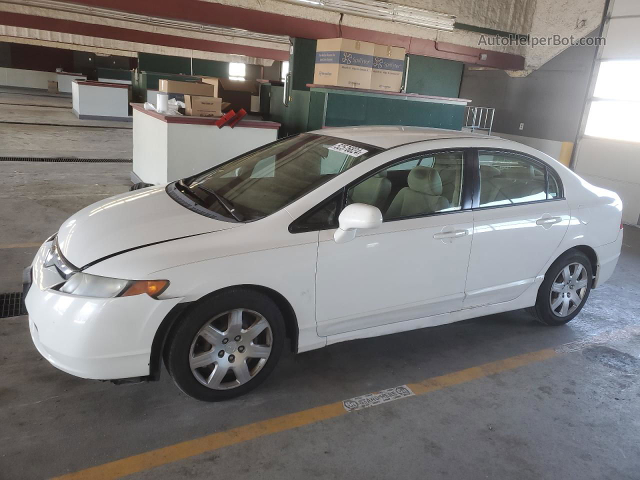 2008 Honda Civic Lx White vin: 2HGFA16528H518717