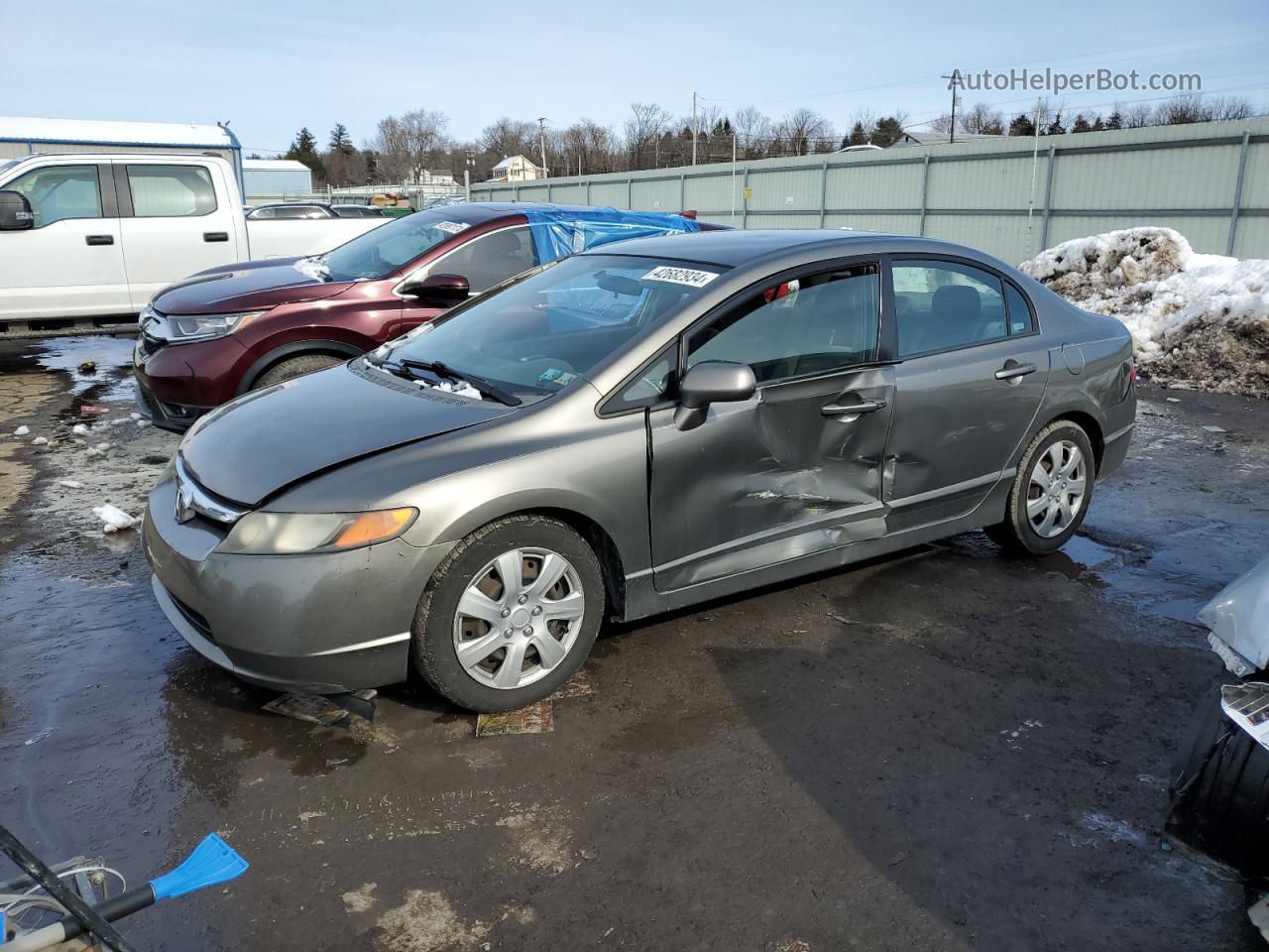 2008 Honda Civic Lx Gray vin: 2HGFA16538H345192