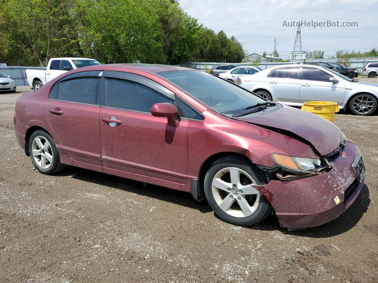 2008 Honda Civic Lx Red vin: 2HGFA16548H021376