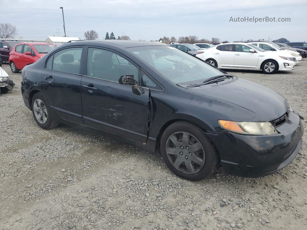 2008 Honda Civic Lx Black vin: 2HGFA16568H328306