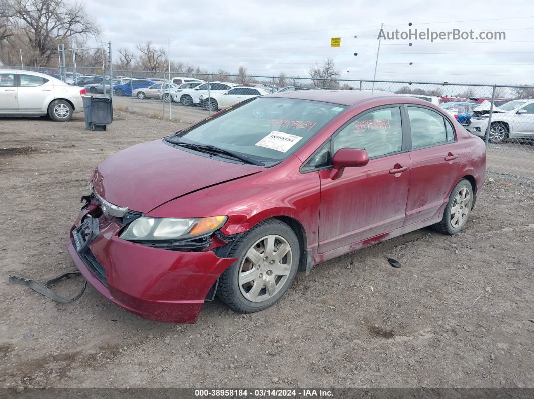 2008 Honda Civic Lx Burgundy vin: 2HGFA16568H529090