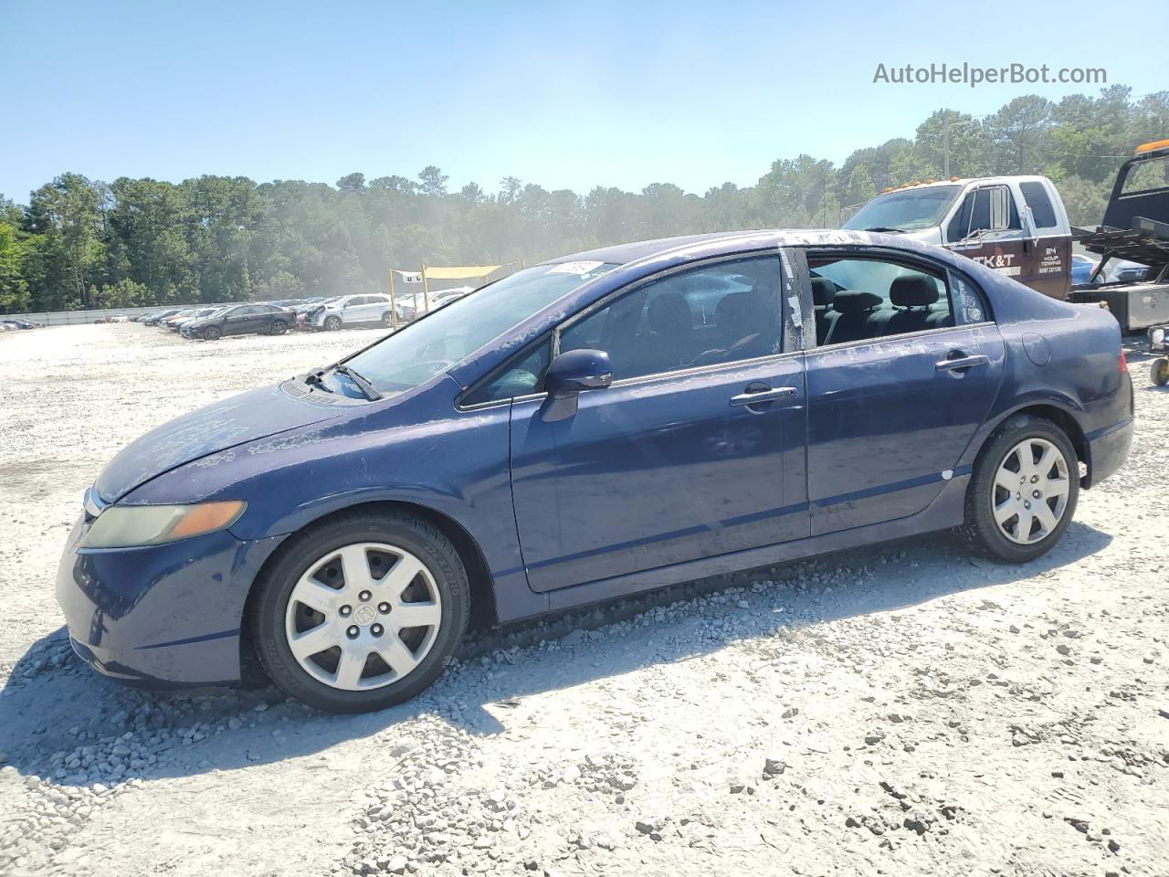 2008 Honda Civic Lx Blue vin: 2HGFA16568H536086