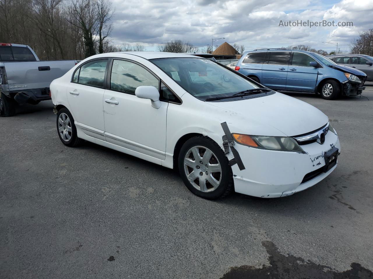 2006 Honda Civic Lx White vin: 2HGFA16576H501215