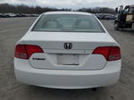 2008 Honda Civic Lx White vin: 2HGFA16578H338049