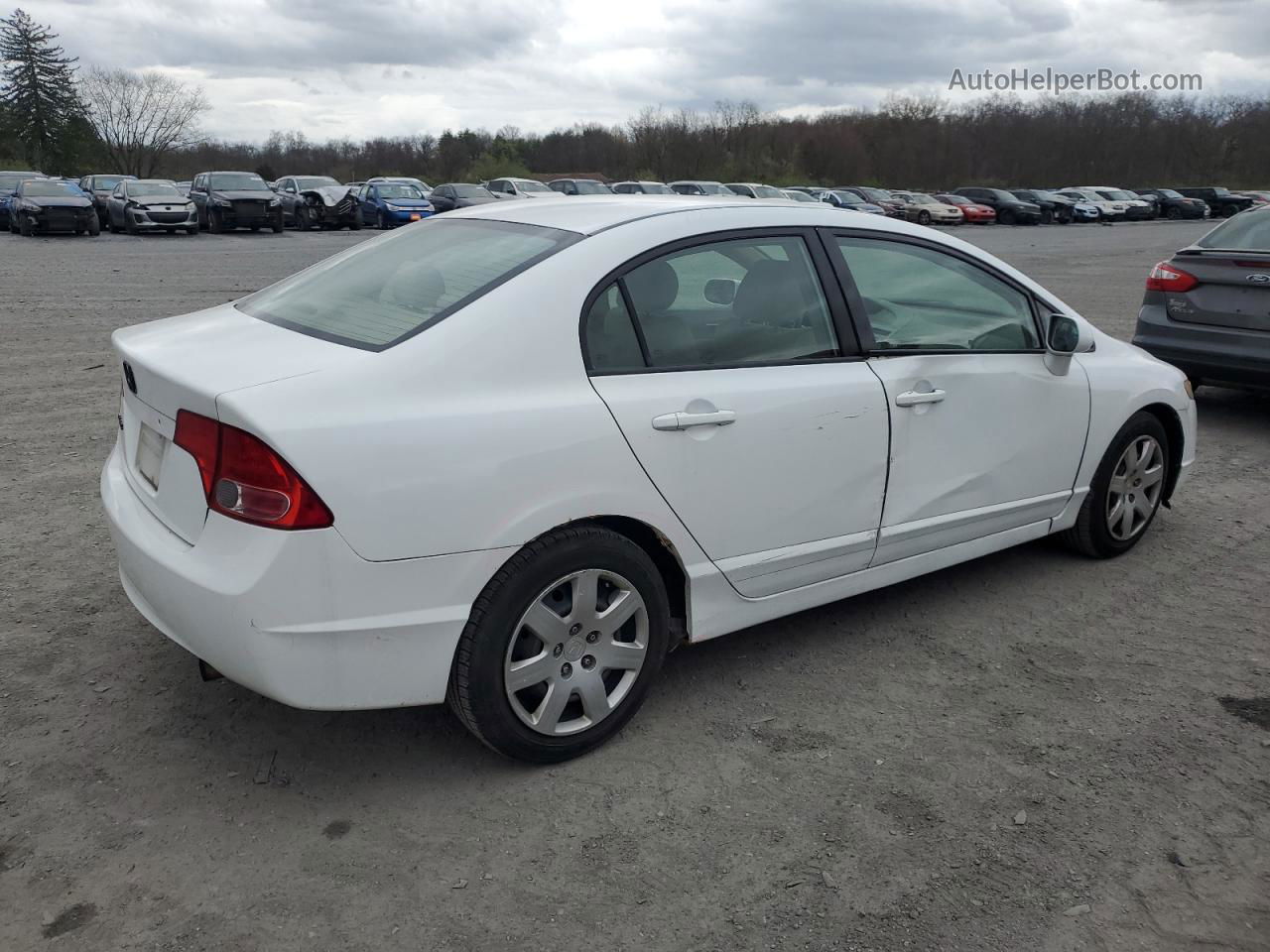 2008 Honda Civic Lx White vin: 2HGFA16578H338049