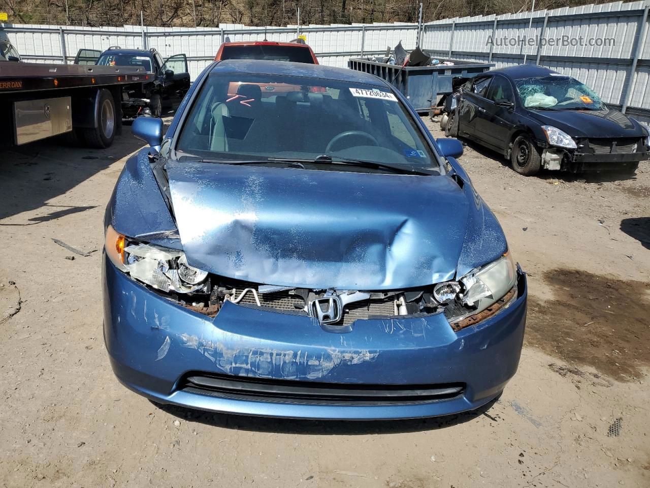 2008 Honda Civic Lx Blue vin: 2HGFA16578H535075