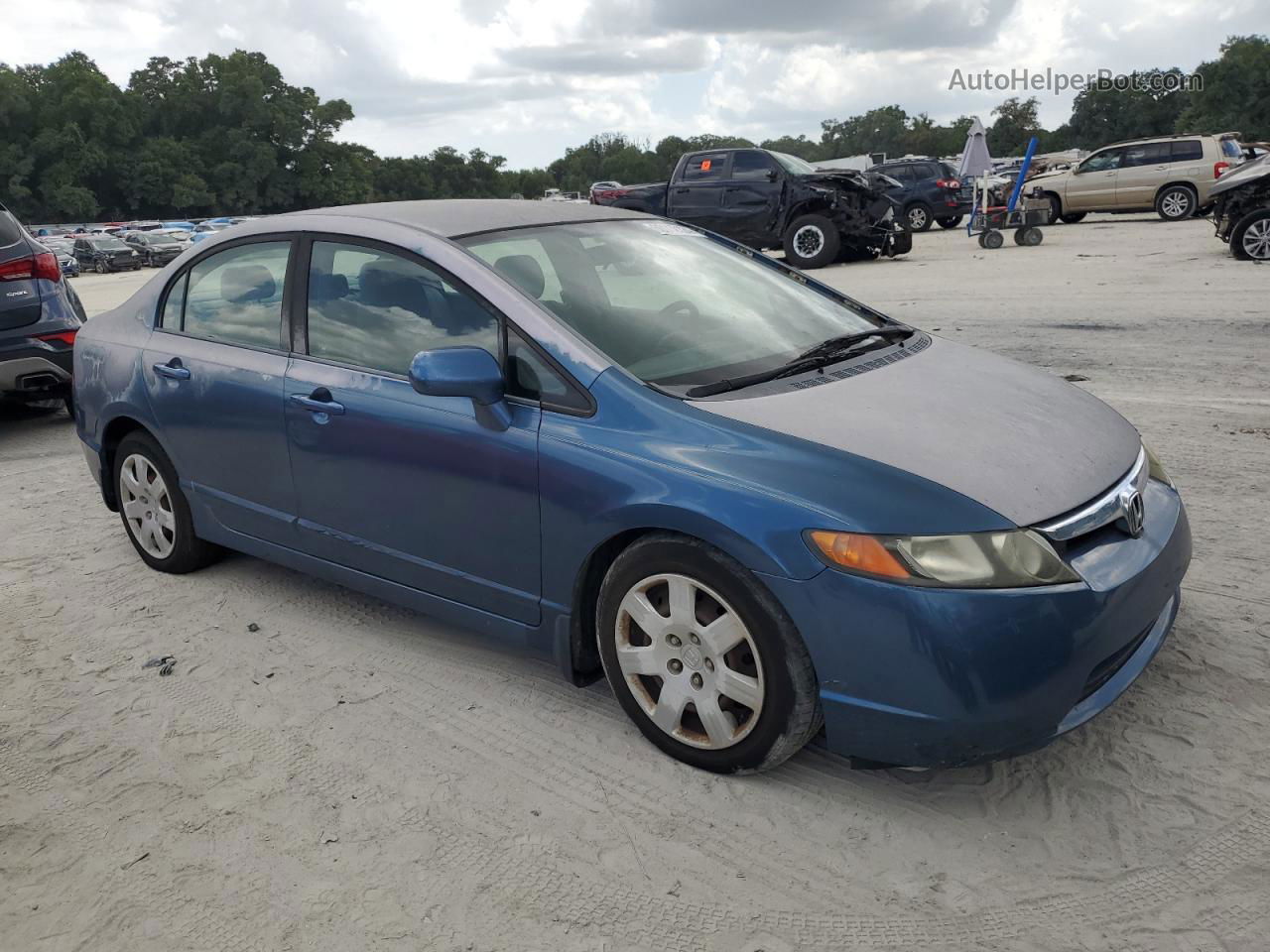 2008 Honda Civic Lx Blue vin: 2HGFA16588H533187