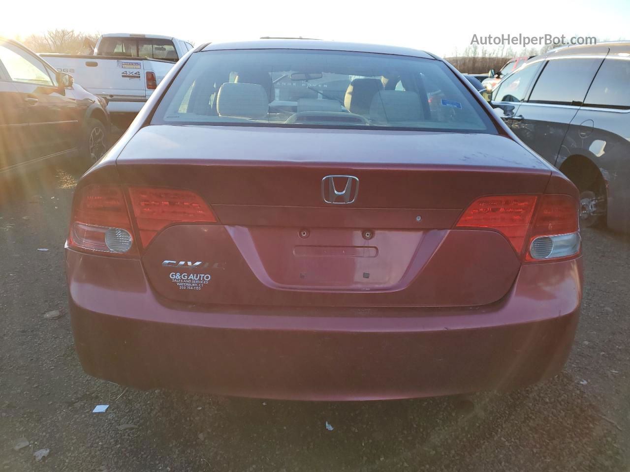 2006 Honda Civic Lx Burgundy vin: 2HGFA16596H520591