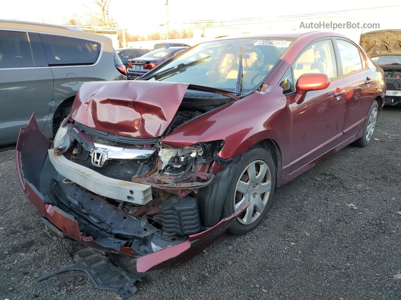 2006 Honda Civic Lx Burgundy vin: 2HGFA16596H520591