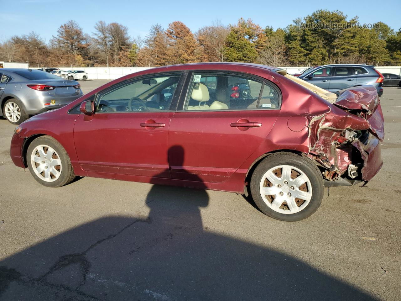 2008 Honda Civic Lx Burgundy vin: 2HGFA16598H518987