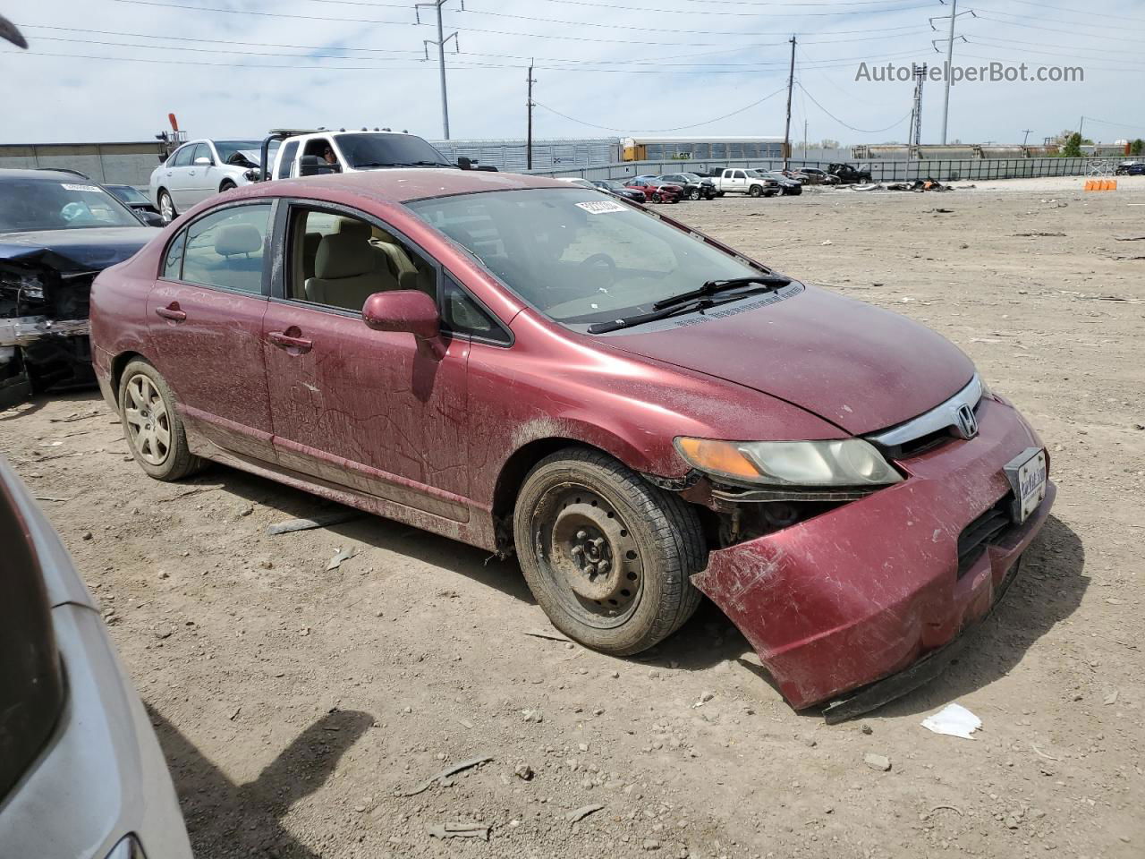 2008 Honda Civic Lx Red vin: 2HGFA16598H529150