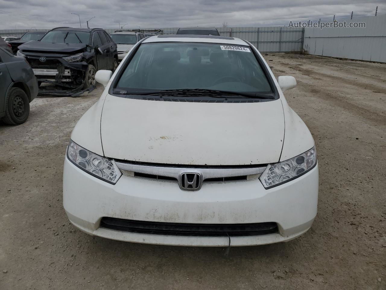 2008 Honda Civic Lx White vin: 2HGFA165X8H022726