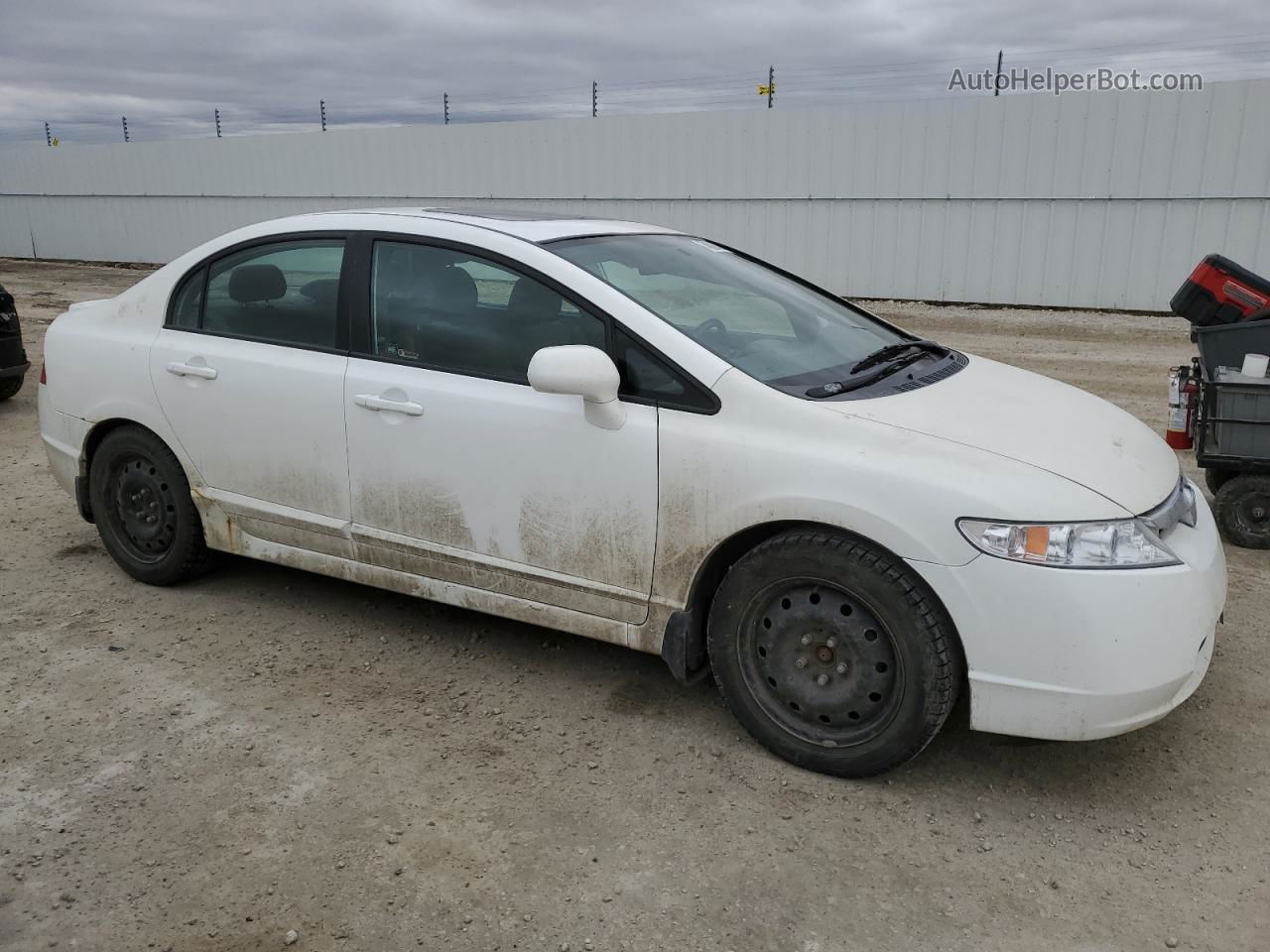 2008 Honda Civic Lx White vin: 2HGFA165X8H022726