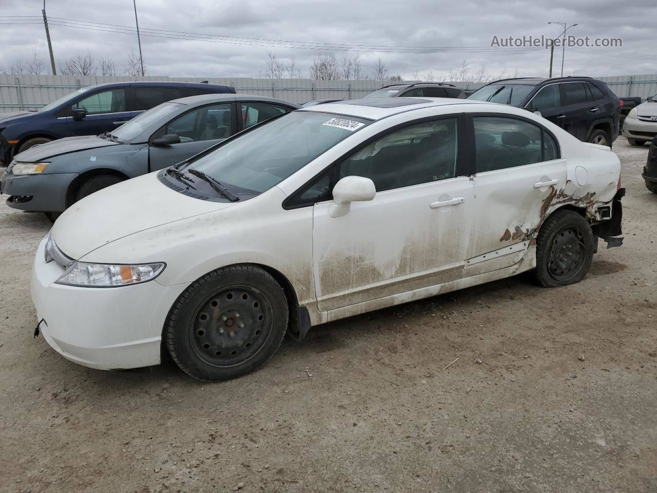 2008 Honda Civic Lx White vin: 2HGFA165X8H022726