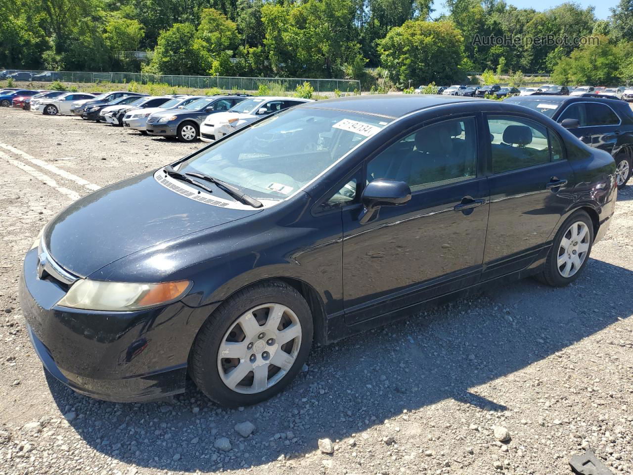 2008 Honda Civic Lx Black vin: 2HGFA165X8H339681