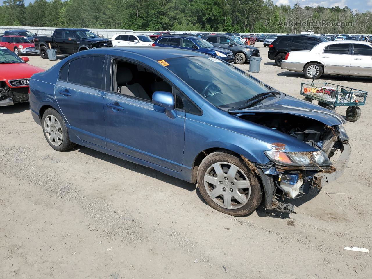 2008 Honda Civic Lx Синий vin: 2HGFA165X8H519632