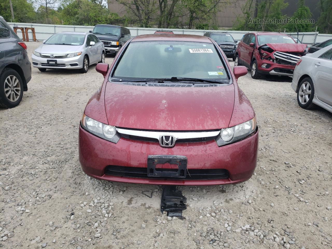 2008 Honda Civic Lx Red vin: 2HGFA165X8H523647