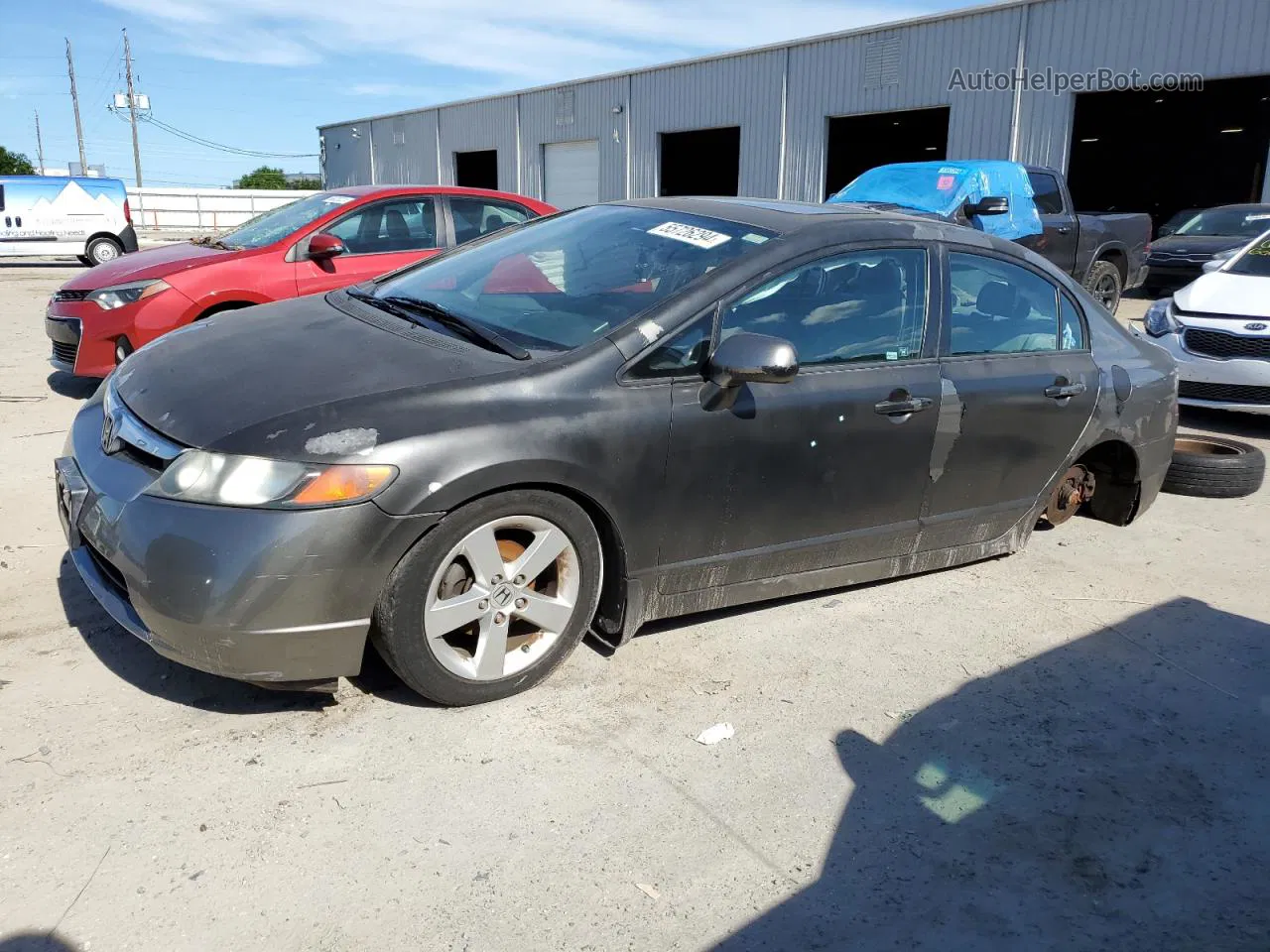 2008 Honda Civic Ex Gray vin: 2HGFA16828H507176