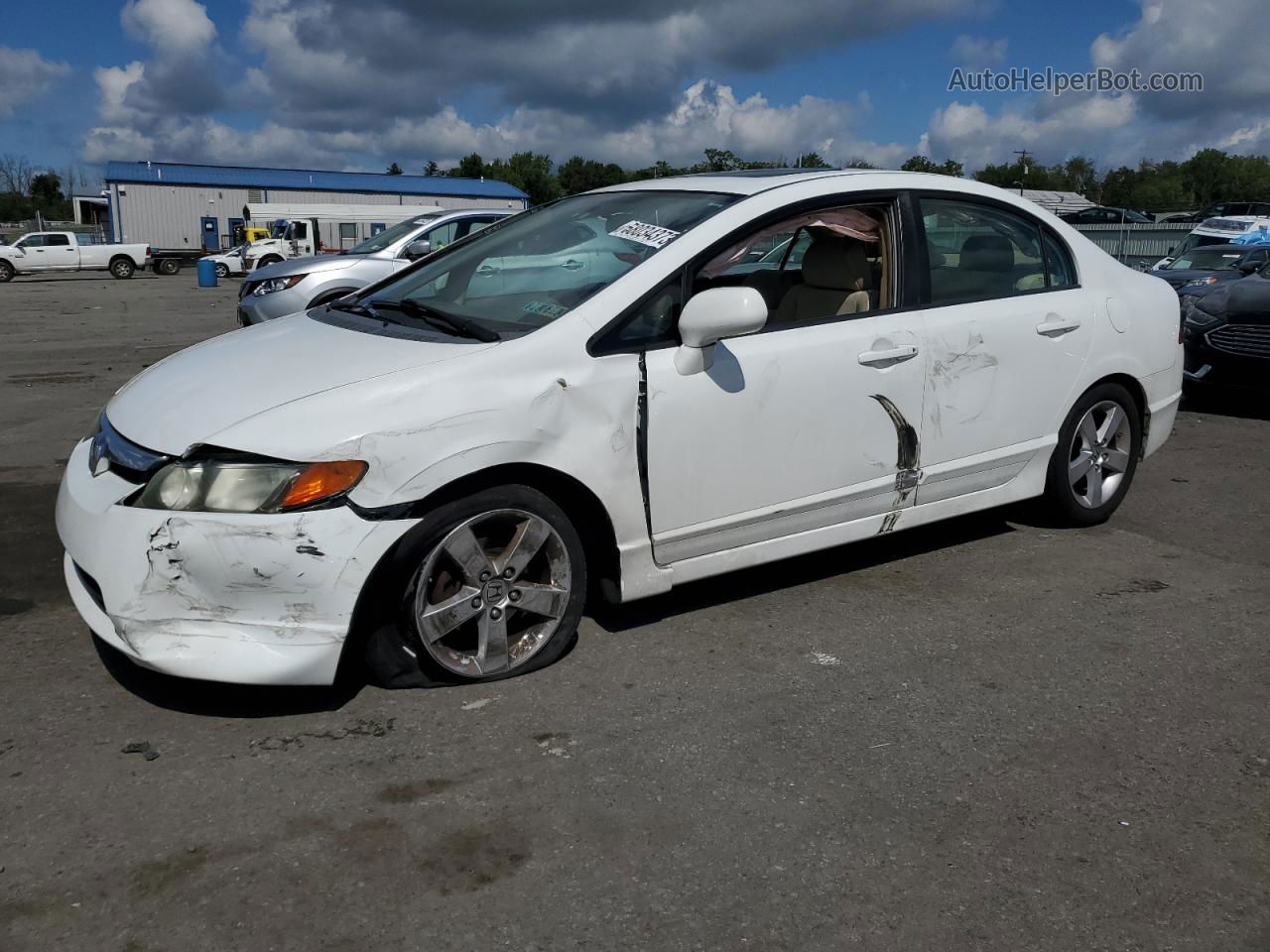 2008 Honda Civic Ex White vin: 2HGFA16898H310103