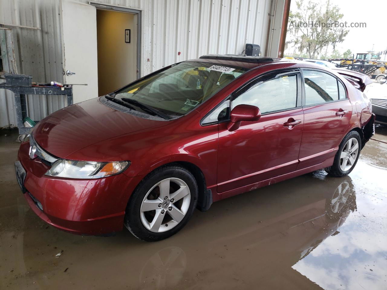 2008 Honda Civic Exl Burgundy vin: 2HGFA16998H532858