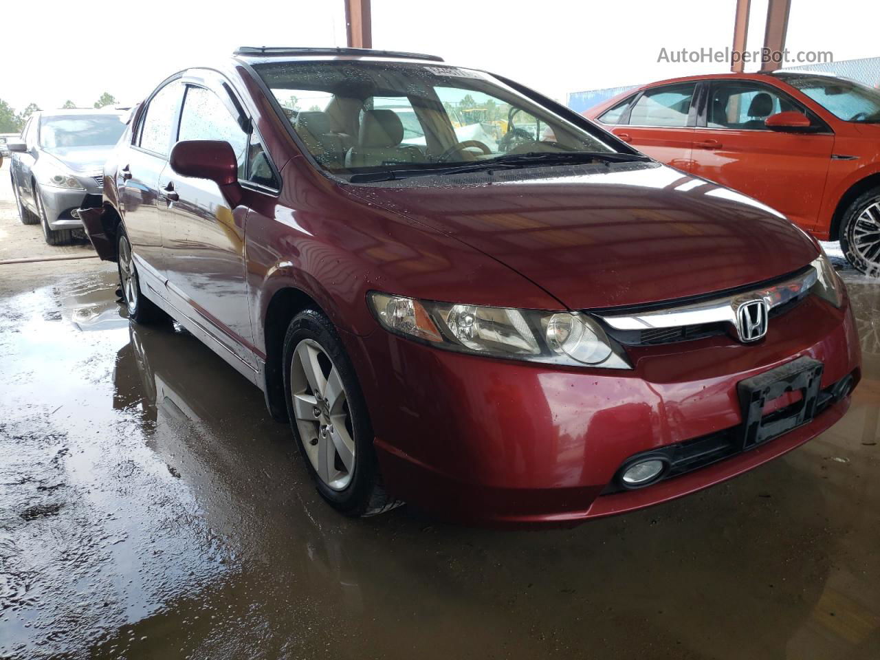 2008 Honda Civic Exl Burgundy vin: 2HGFA16998H532858