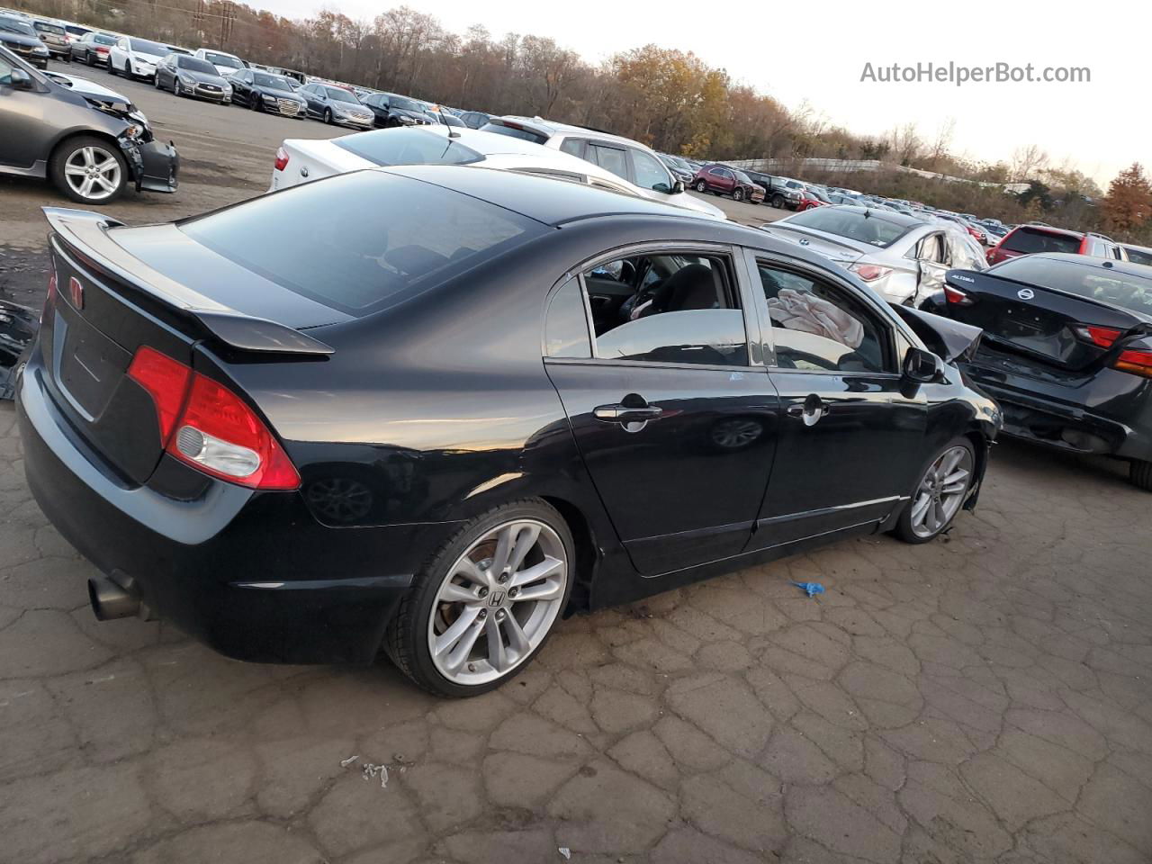 2008 Honda Civic Si Black vin: 2HGFA55548H711900