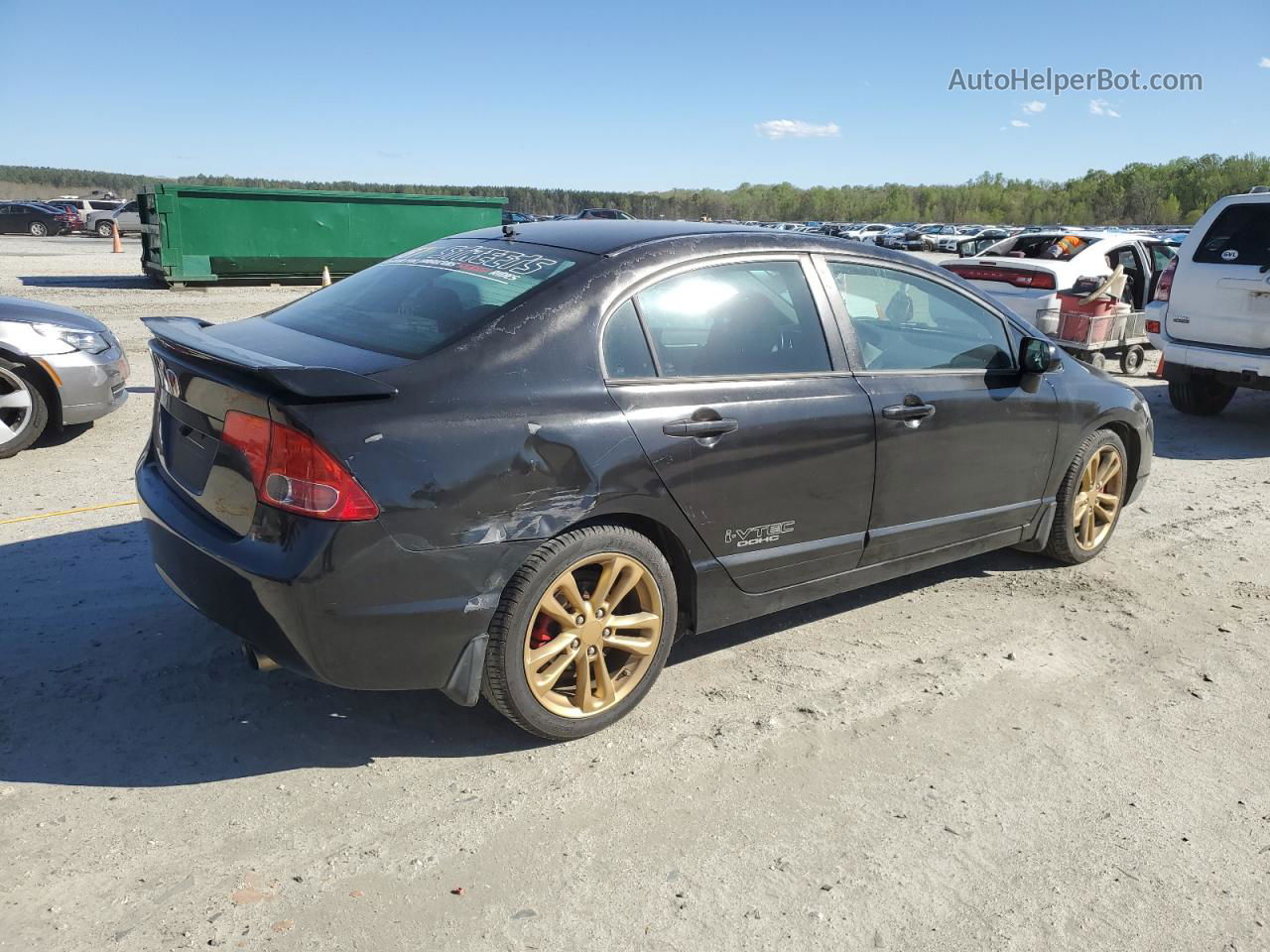 2008 Honda Civic Si Black vin: 2HGFA55578H704259