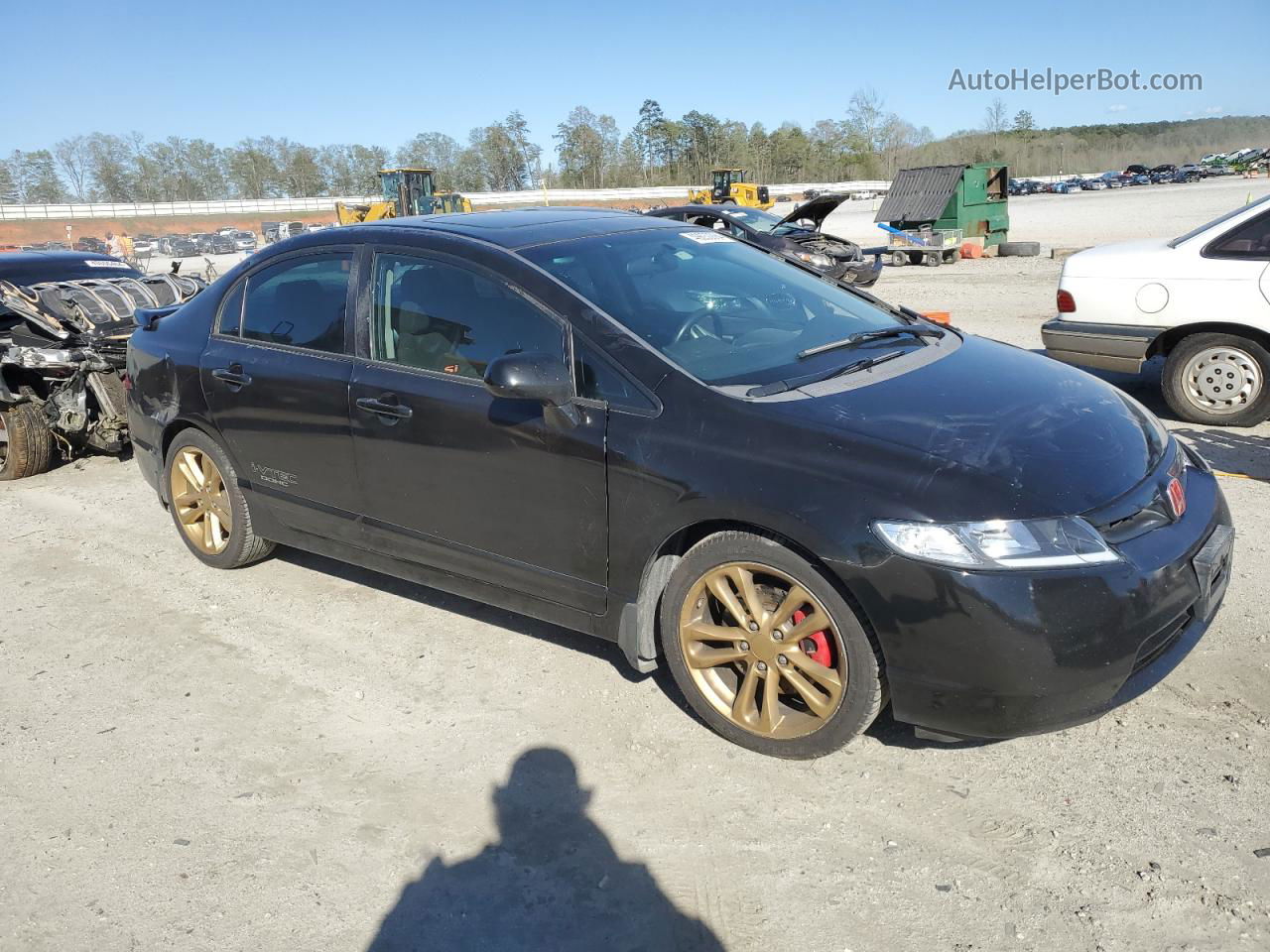 2008 Honda Civic Si Black vin: 2HGFA55578H704259