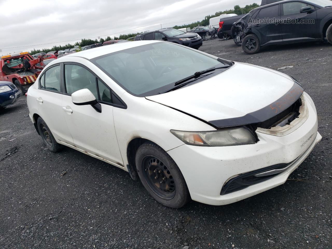 2013 Honda Civic Lx White vin: 2HGFB2E44DH010223